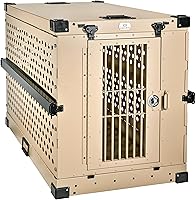 Vista 14 de Jaula para perros de aluminio con recubrimiento en polvo totalmente plegable y resistente, mediana (negro)