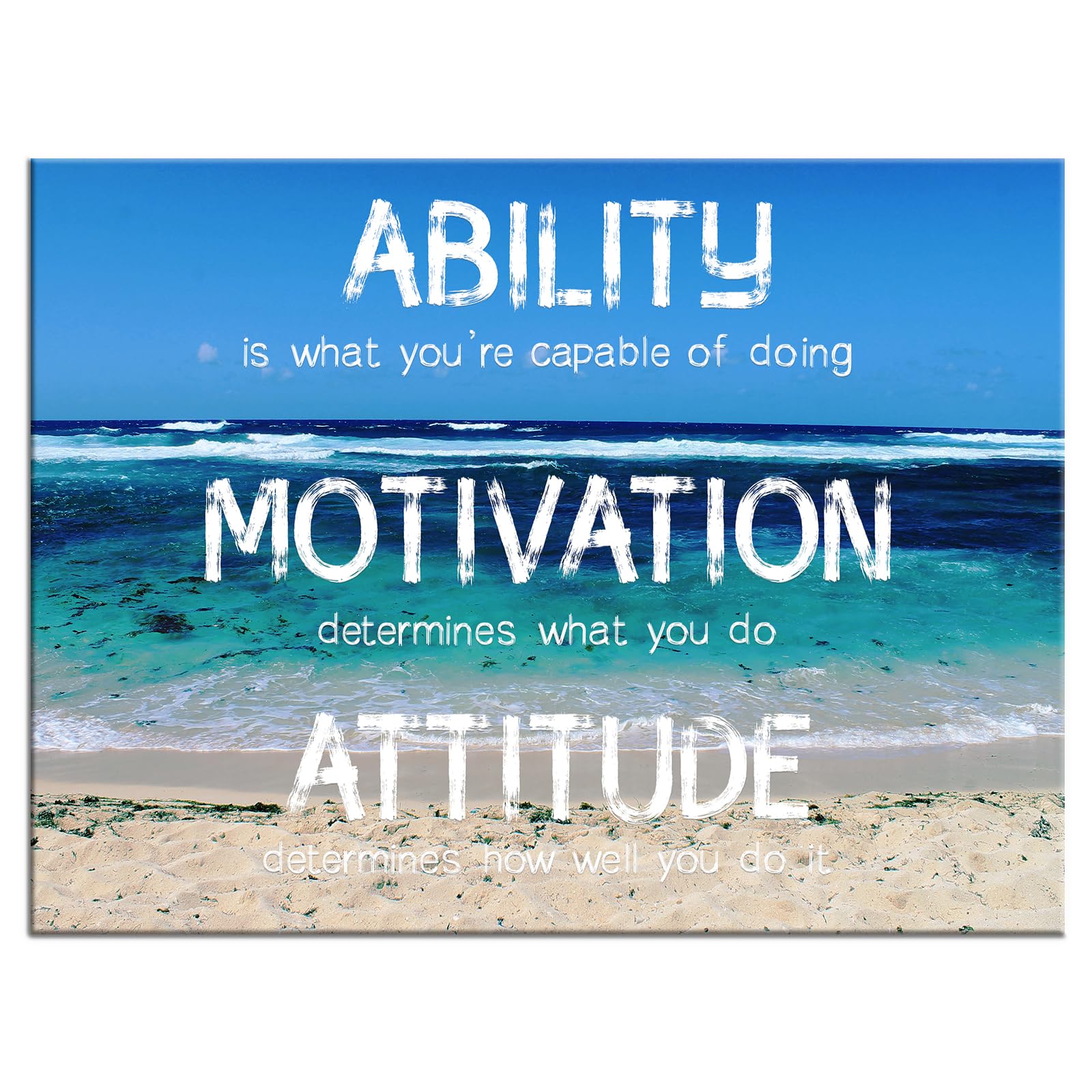 Lienzo con citas motivacionales, Cuadro Arte de Pared, Lienzo Inspirador, Paisaje, Mar, Empresario, Oficina, Decoración de Pared, Póster Impreso para Sala de Estar, Oficina, Gimnasio