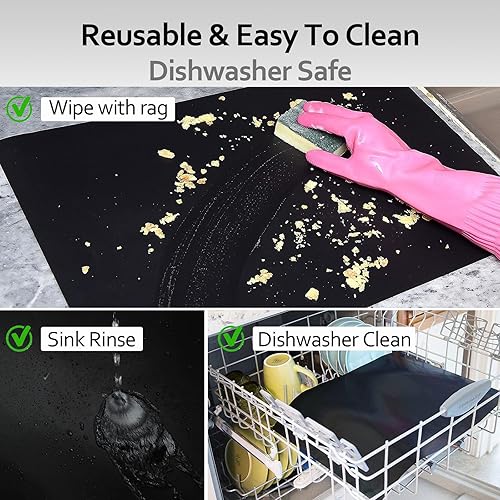 Miniatura 6 de Revestimientos para horno para la parte inferior del horno, rollo de 75 pulgadas de grosor, antiadherentes, antiadherentes, sin BPA ni PFOA,