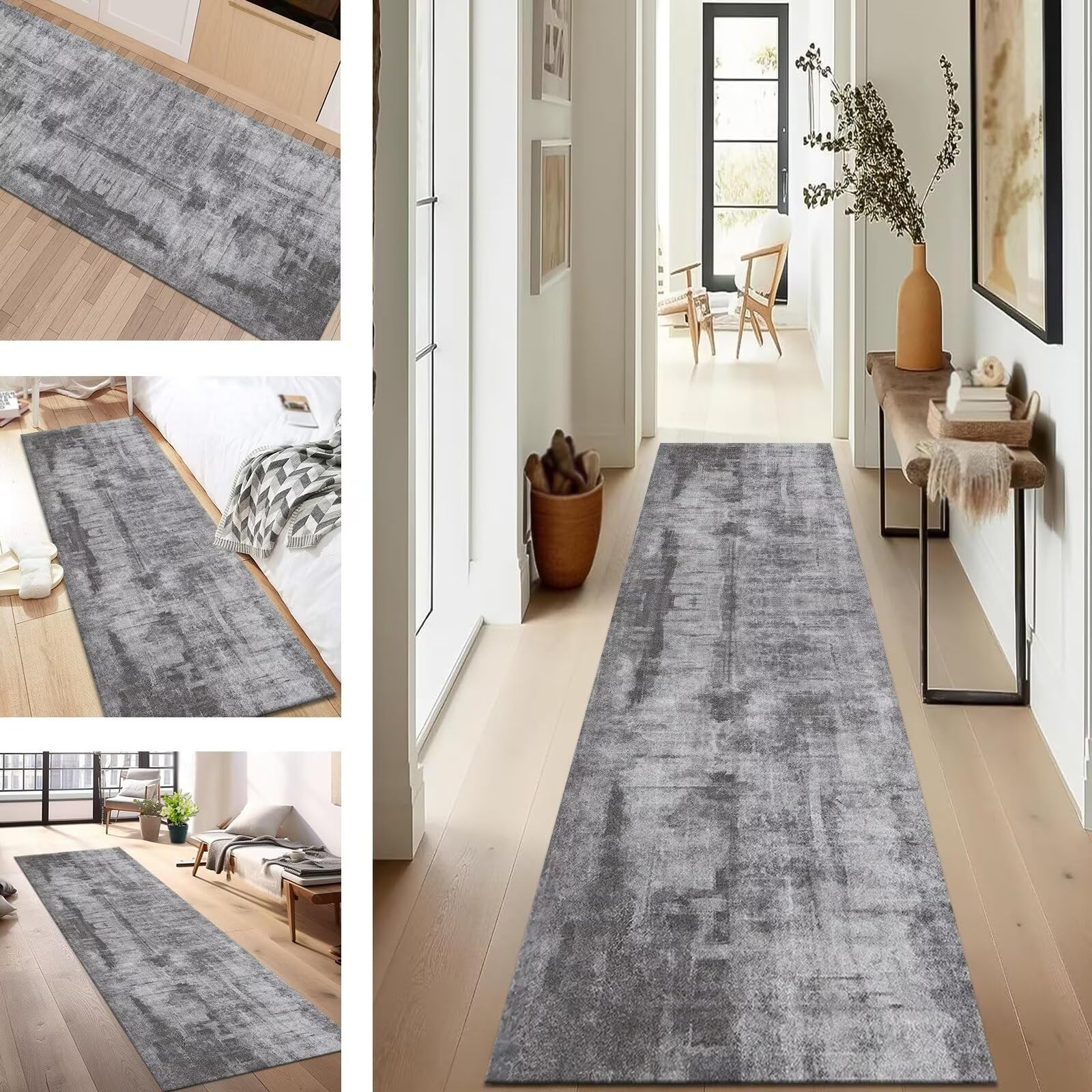 Tapis de couloir antidérapant gris 70X250CM pour sol sécurisé