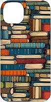 Vista 15 de iPhone 12/12 Pro Pila de libros leídos biblioteca ilustración amor lectura pilas caso