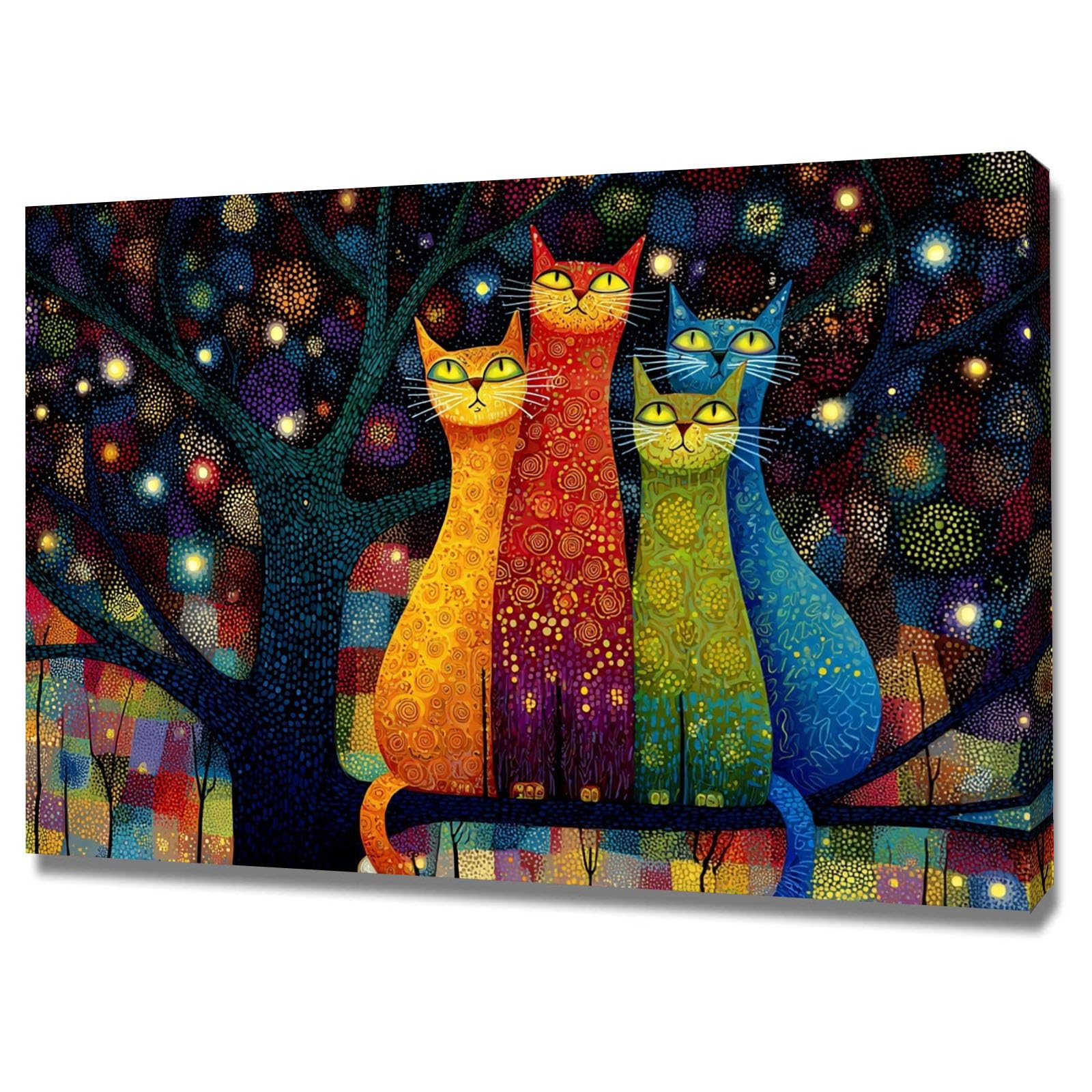 TODOAA Cuadro Arbol Abstracto Lienzo Nórdico Cuadros Cartel de Animales Arborícolas. Decoracion Salon Lienzo, Dormitorios Para Comedor Oficina Pasillo Cocina Y Baño（Rojo 7-50x70cm Enmarcado