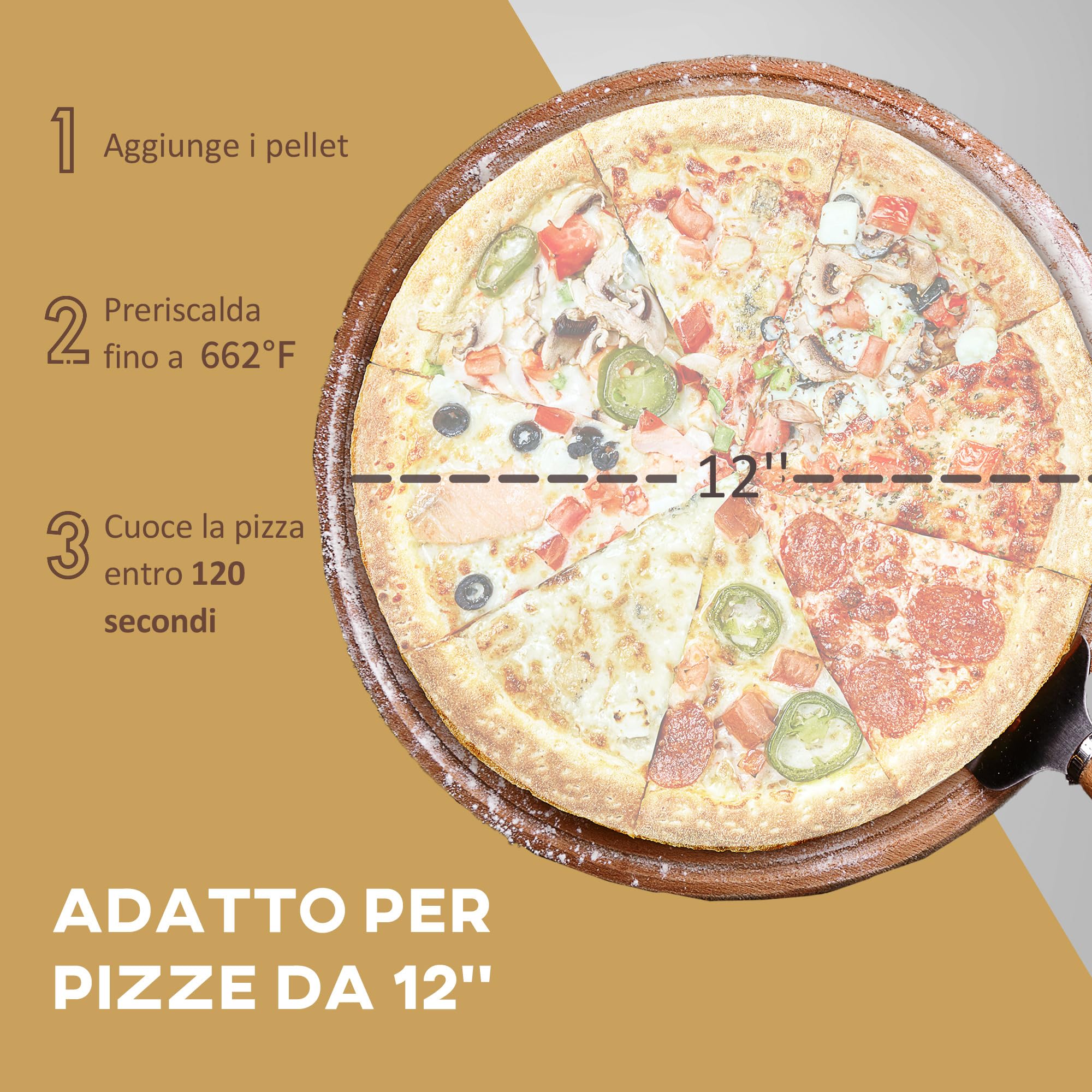 Forno Per Pizza A Legna Da Esterno | Portatile Con Pietra Refrattaria | Gambe Pieghevoli - Foto 6