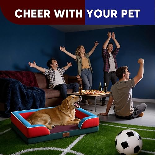 Miniatura 43 de Comfort Expression - Cama ortopédica para perros extragrandes, 53 x 42 pulgadas, cama impermeable y de apoyo de espuma con cojines removibles, con