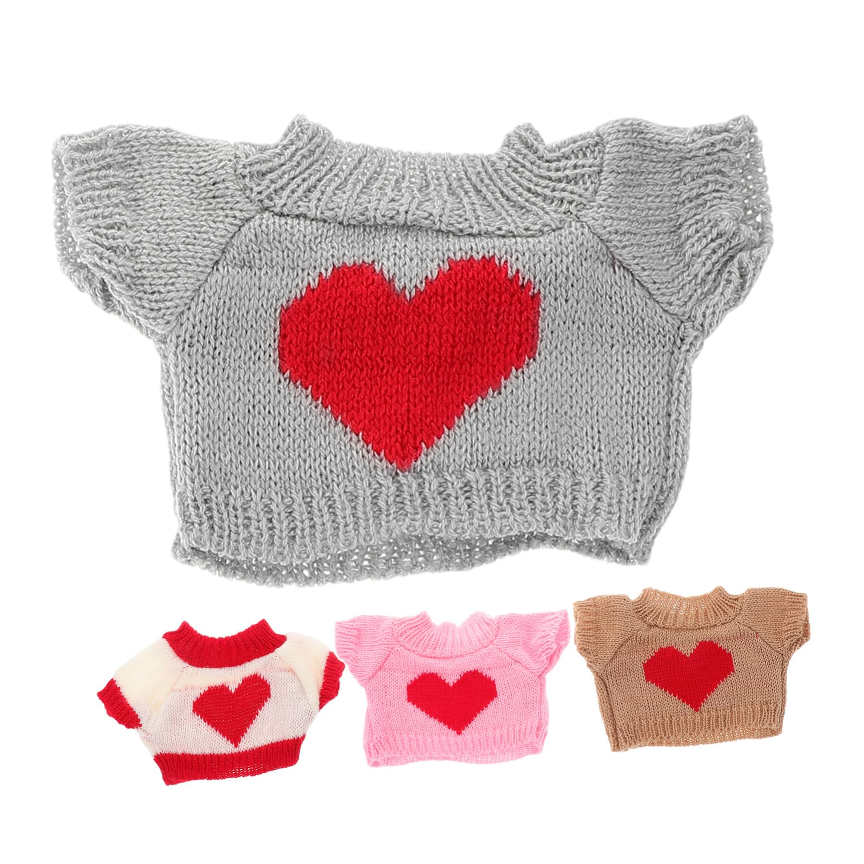 Kisangel 4pcs Bear Doll Outfits Soft Comfortable Sweaters for Stuffed Animals Decor