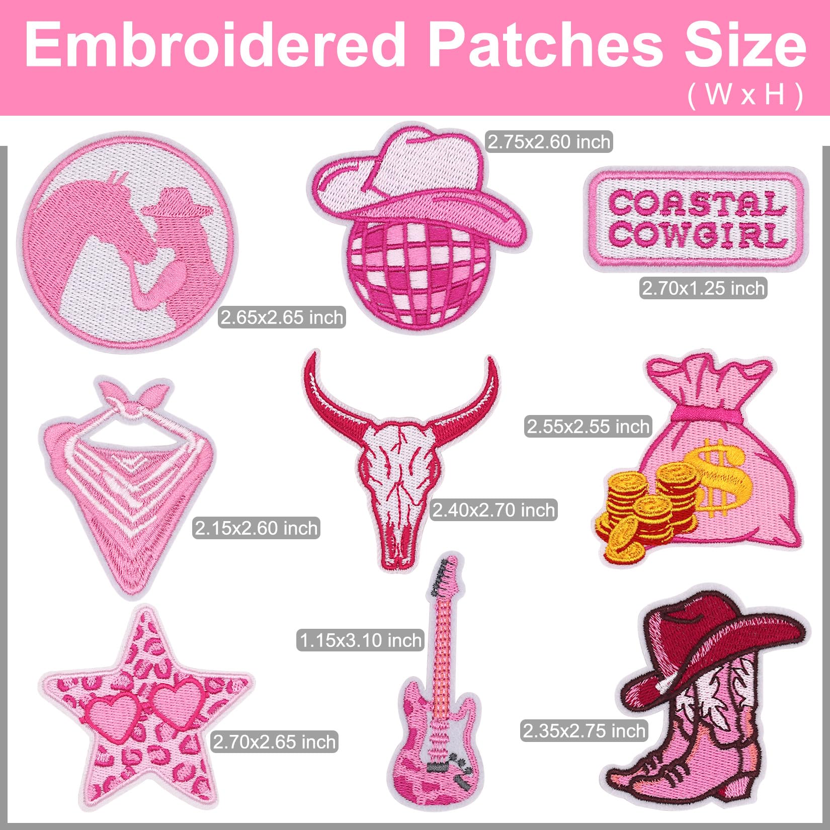23 parches bordados para planchar con diseño de vaquera, para ropa, sombreros, chaquetas, mochilas (23 unidades)