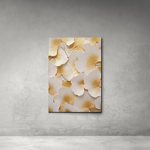 Miniatura 4 de Original Ginkgo biloba Print On Canvas, Modern Textured Gold Wall Art, Abstract Gold Leaves Print, Living room Wall Decor, Canvas Prints, Print