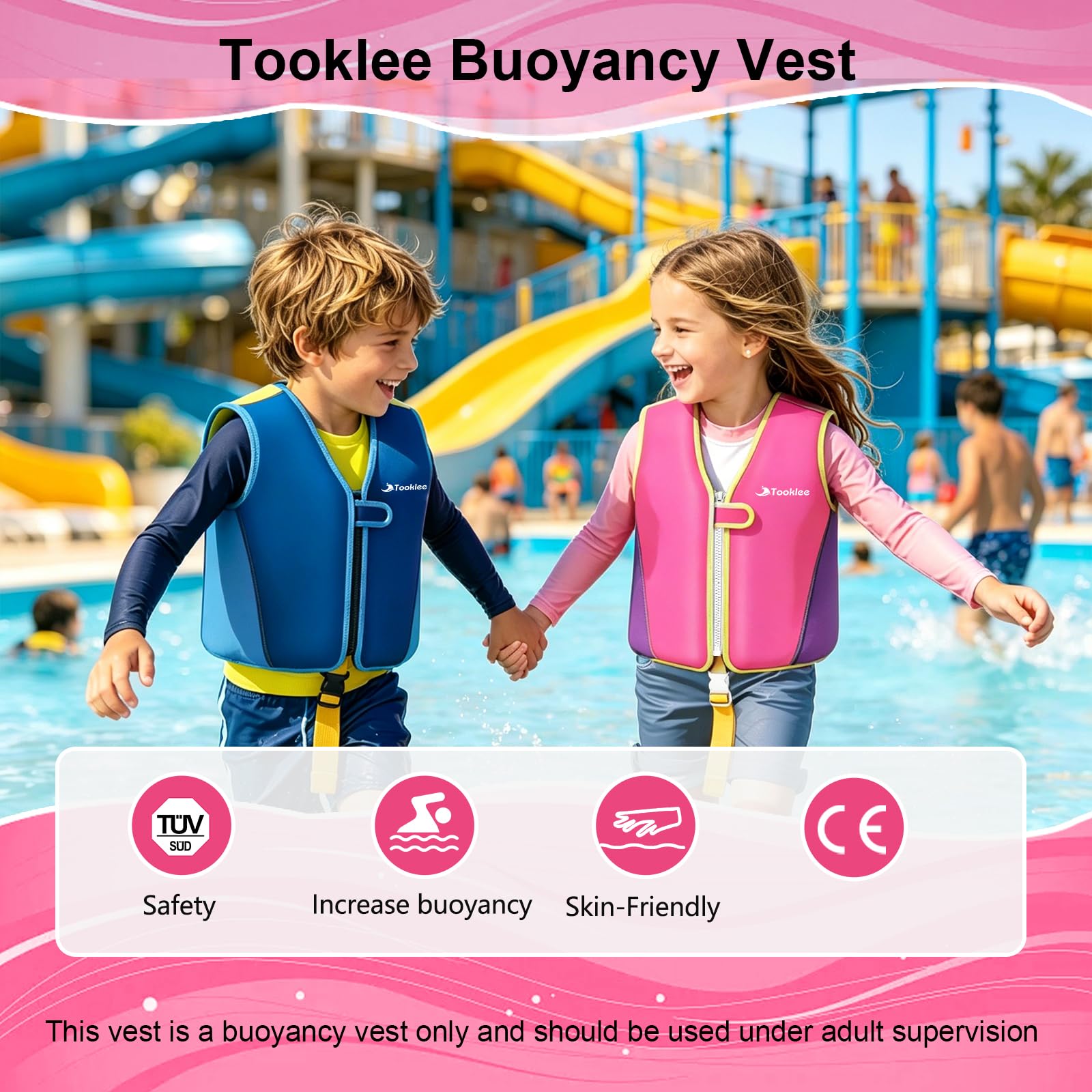 Giubbotto da Nuoto per Bambini – Sistema di Galleggiamento Regolabile a 8 Pannelli, Testato TÜV e sicuro – Comfort in Neoprene Morbido, Struttura Resistente