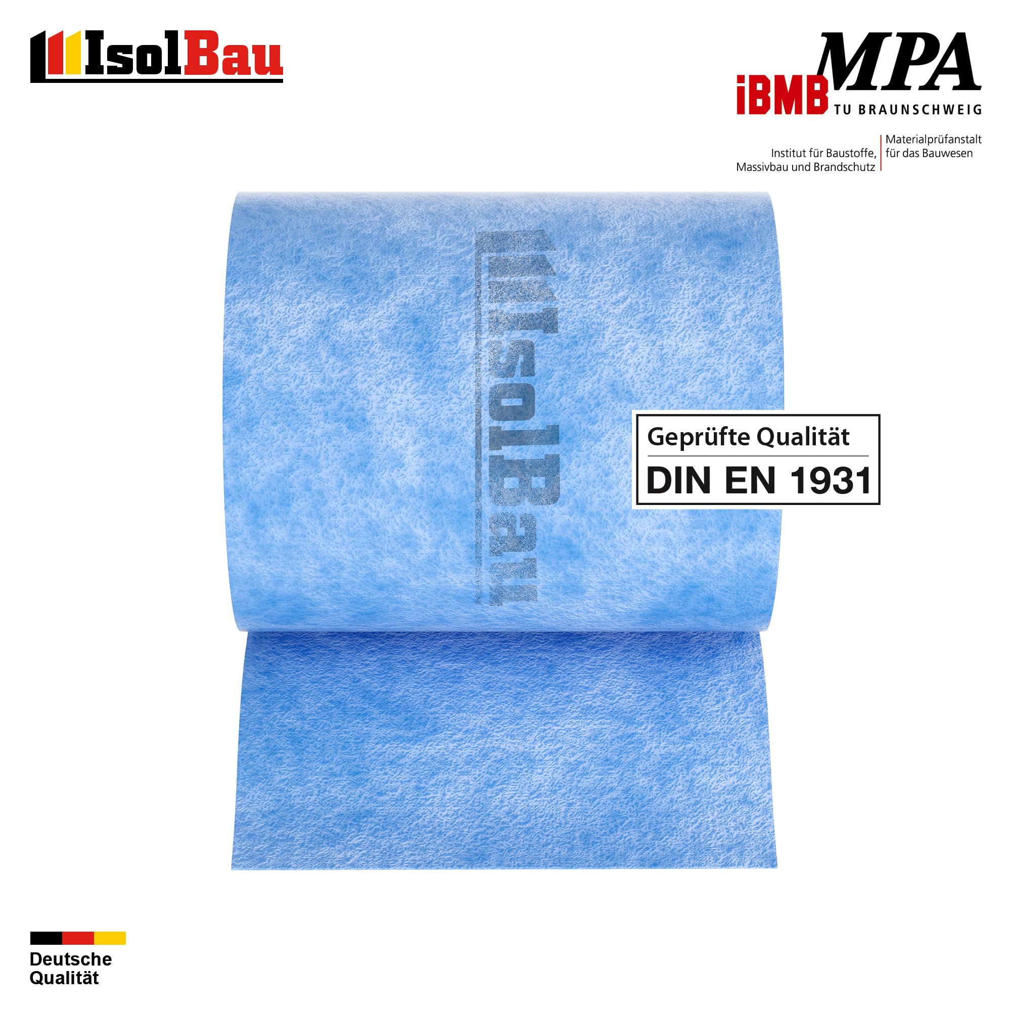 Isolbau Dichtband P3 Blau - 50 m Abdichtband Wasserdichtes Dichtungsband für Sanitär, Dusche, Bad und Fliesen, Balkon und Terrasse, Abdichtung für Innen- & Außenbereich - 120 mm