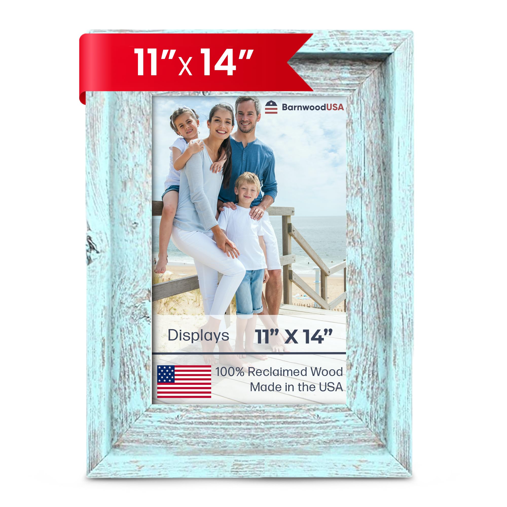 Farmhouse Style Rustic Picture Frame - Reclaimed Wood Photo Frame – Signature Wall Picture Frames for Living Room, Bedroom, Office Display - Wooden