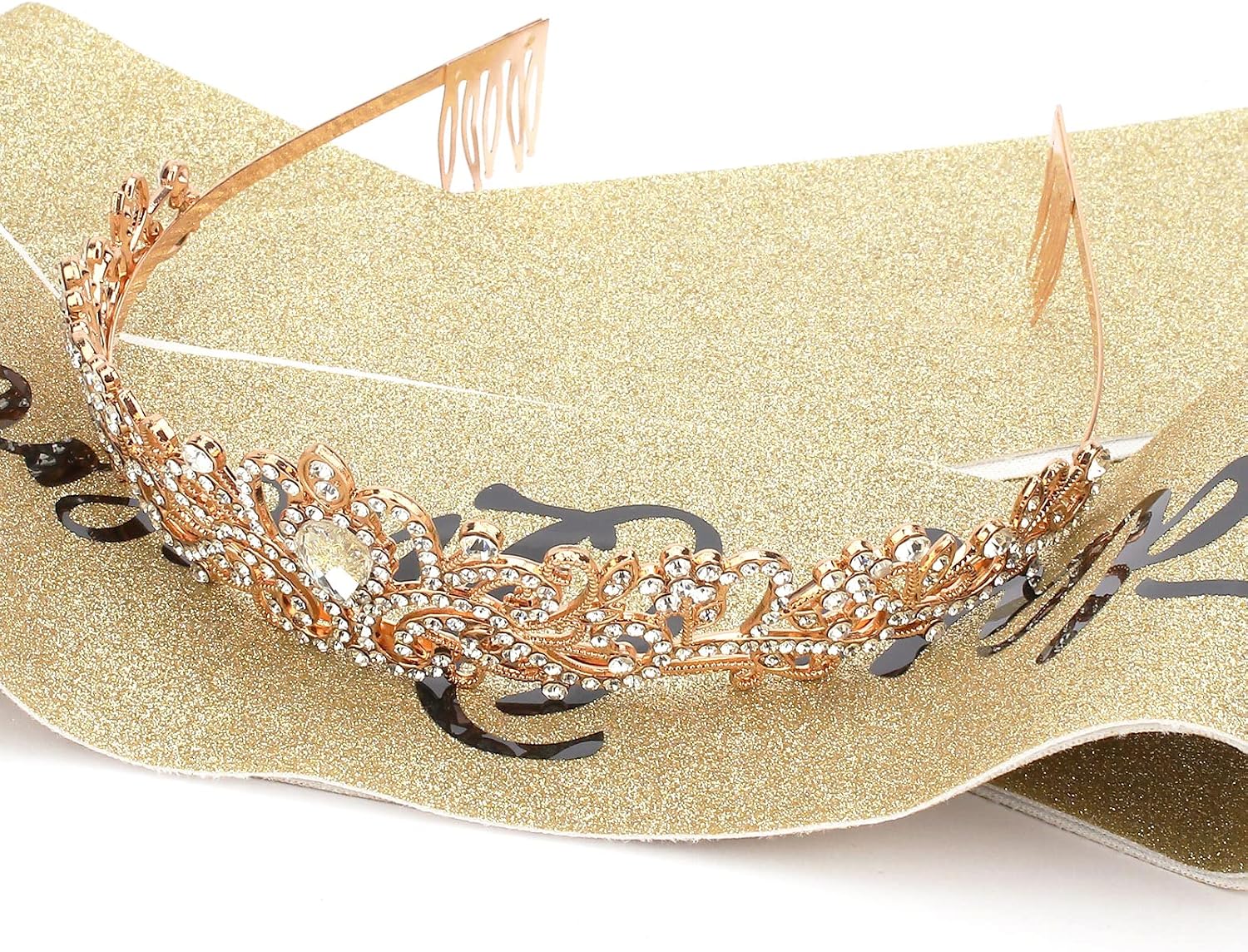 COCIDE "Birthday Queen" Sash and Crystal Tiara Set Tiara and Crowns for Women Birthday Gift for Girl Kit Decorations Set Rhinestone Hair Accessories Glitter Stain Silk Sash for Party image 5