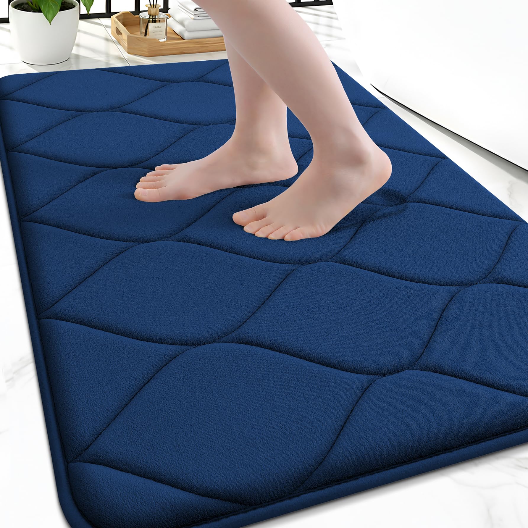 Smiry Memory Foam Bath Mat 30x20, Ultra Soft Absorbent Bathroom Rugs