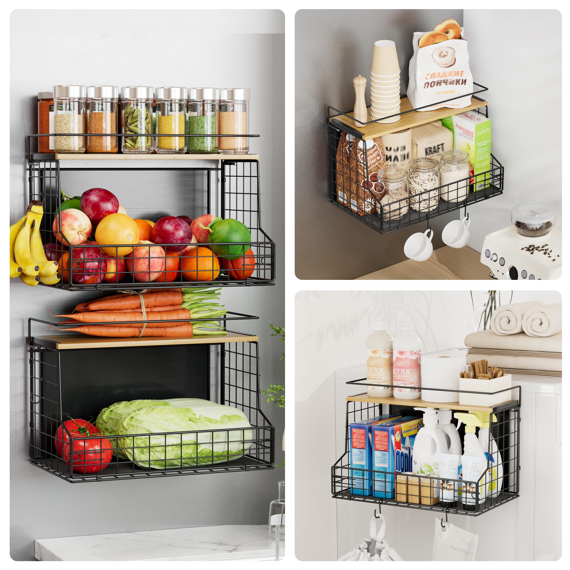 Amazon.com: TIDIIABODE Magnetic Shelf for Fridge, Large Container