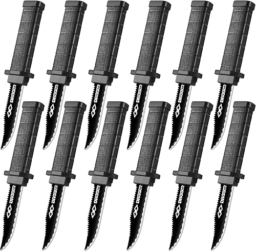 Miniatura 8 de ZJoey Paquete de 9 cuchillos retráctiles falsos retráctiles, accesorios de Halloween, cuchillas de plástico falsas para Halloween, fiesta de