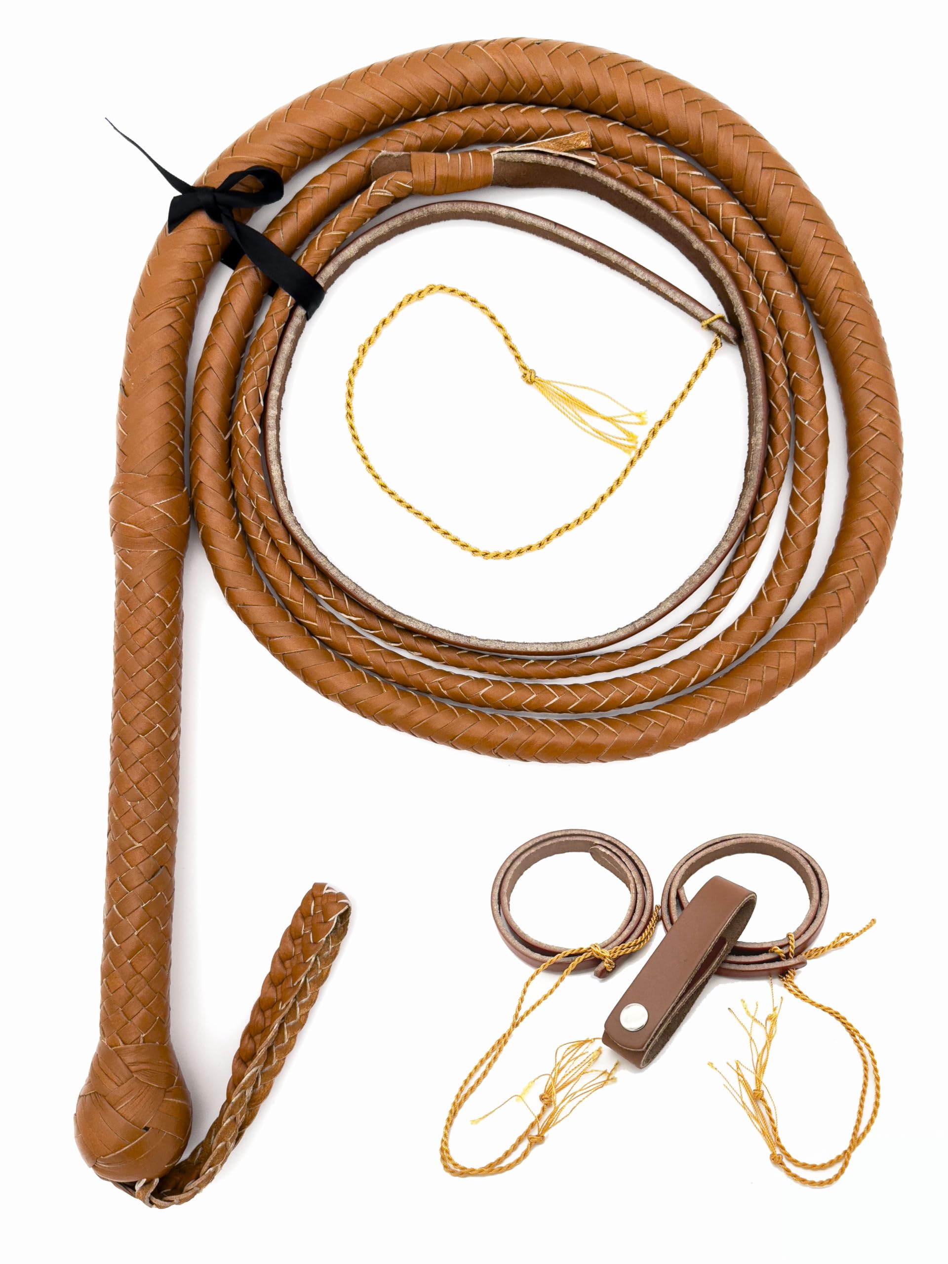 Generisch Heavy Bullenlederpeitsche Bullwhip in Hellbraun/Tan, 3FT-10FT (6FT ~ 183cm)