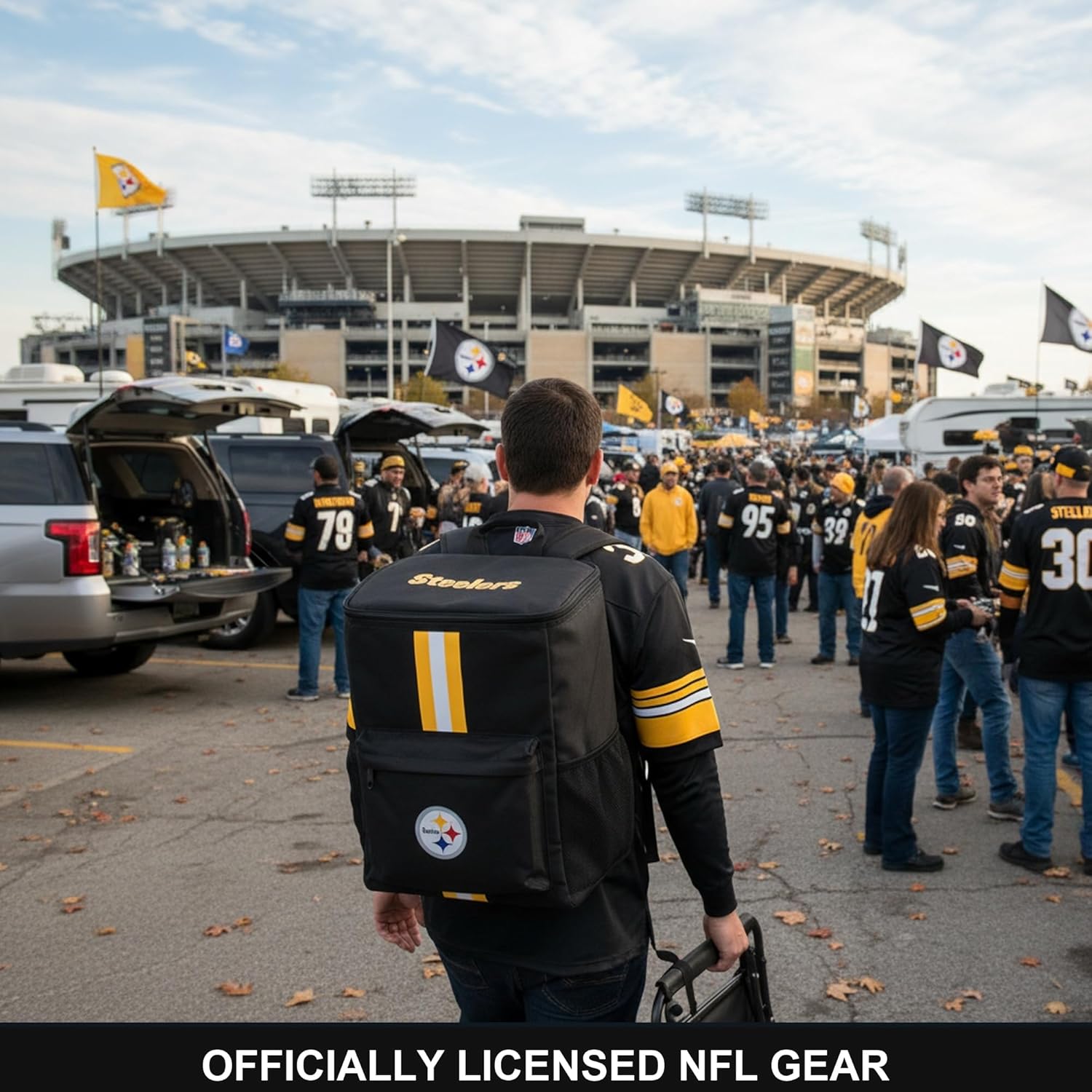 Cooler Backpack – Portable Soft Sided Ice Chest – Insulated Bag Holds 36 Cans - Football Gear – Show Your Team Spirit with Officially Licensed Fan Gear