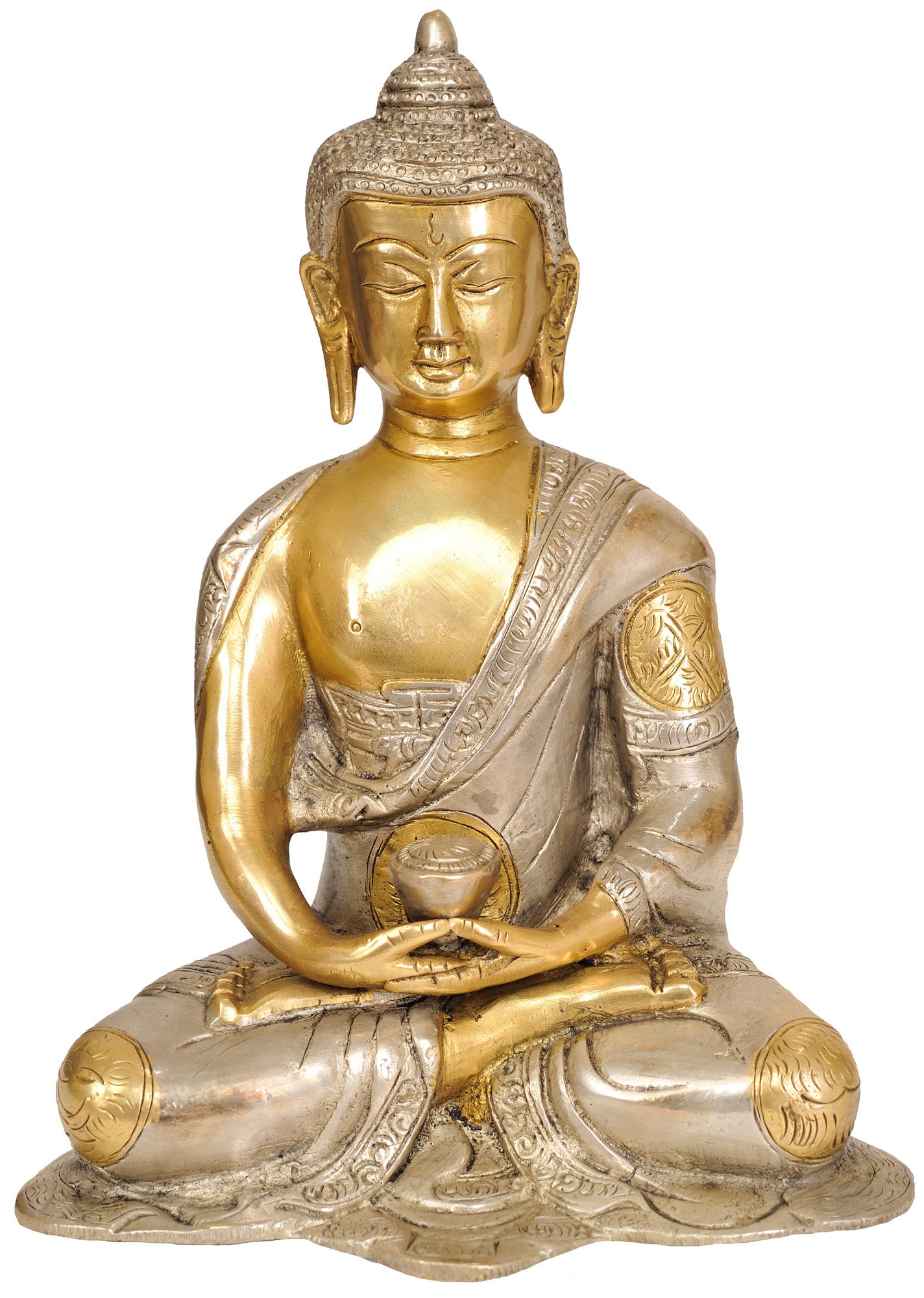 Amazon｜エキゾチックインディアDhyani Buddha – 真鍮Statue