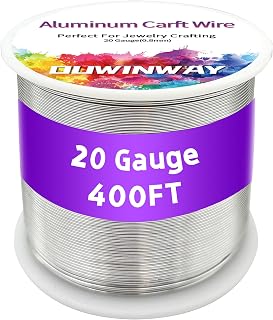 ouwinway 20 Gauge Silver Aluminum Craft Wire 400FT - Soft Bendable for Jewelry Making, Sculpting, Beading, Floral DIY Crafts