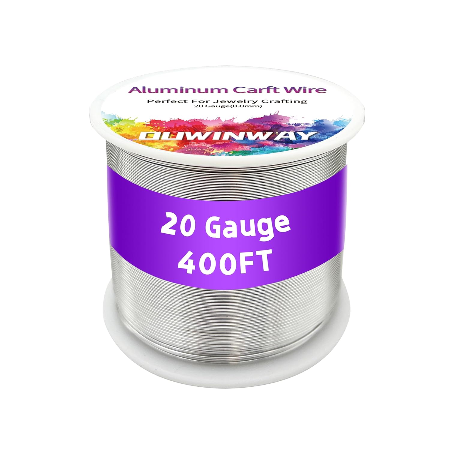 ouwinway 20 Gauge Silver Aluminum Craft Wire 400FT - Soft Bendable for Jewelry Making, Sculpting, Beading, Floral DIY Crafts