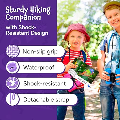 Miniatura 3 de Think Peak Toys - Binoculares infantiles, pequeños, compactos, resistentes a los golpes, juguetes de aprendizaje y exploración de la naturaleza para