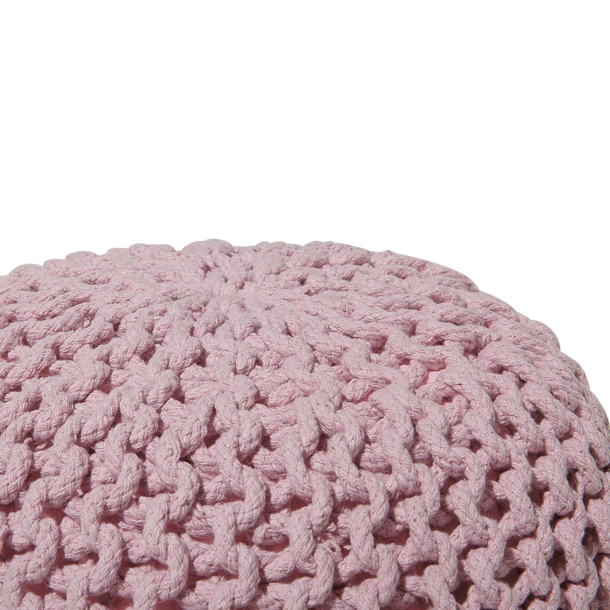 Beliani Pouf poggiapiedi in tessuto rosa 40 x 25 cm