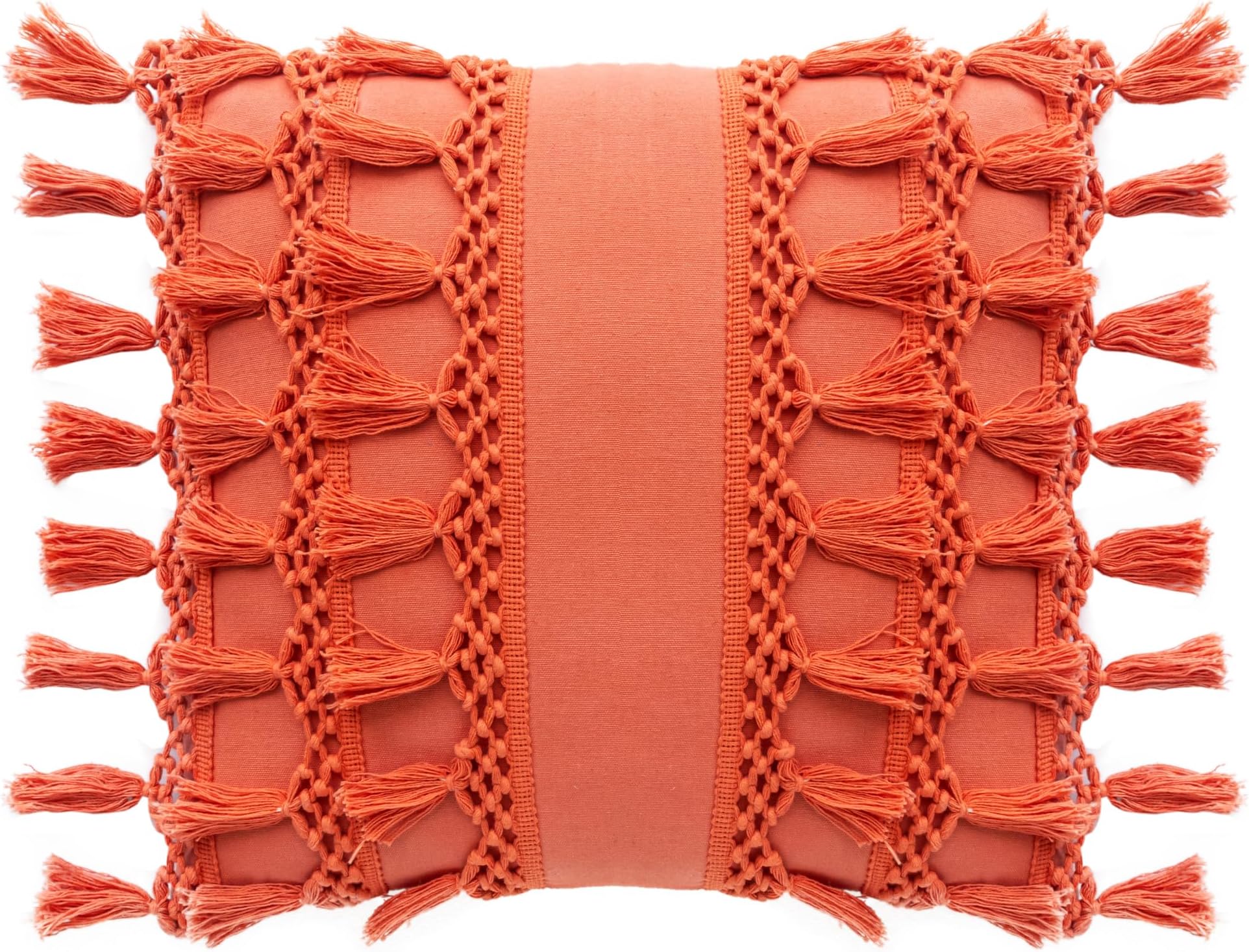 RAJRANG Coral Lumbar Pillow Cover – 18x18 cm Cotton Rectangle Throw Pillowcase for Sofa, Bed and Living Room Décor