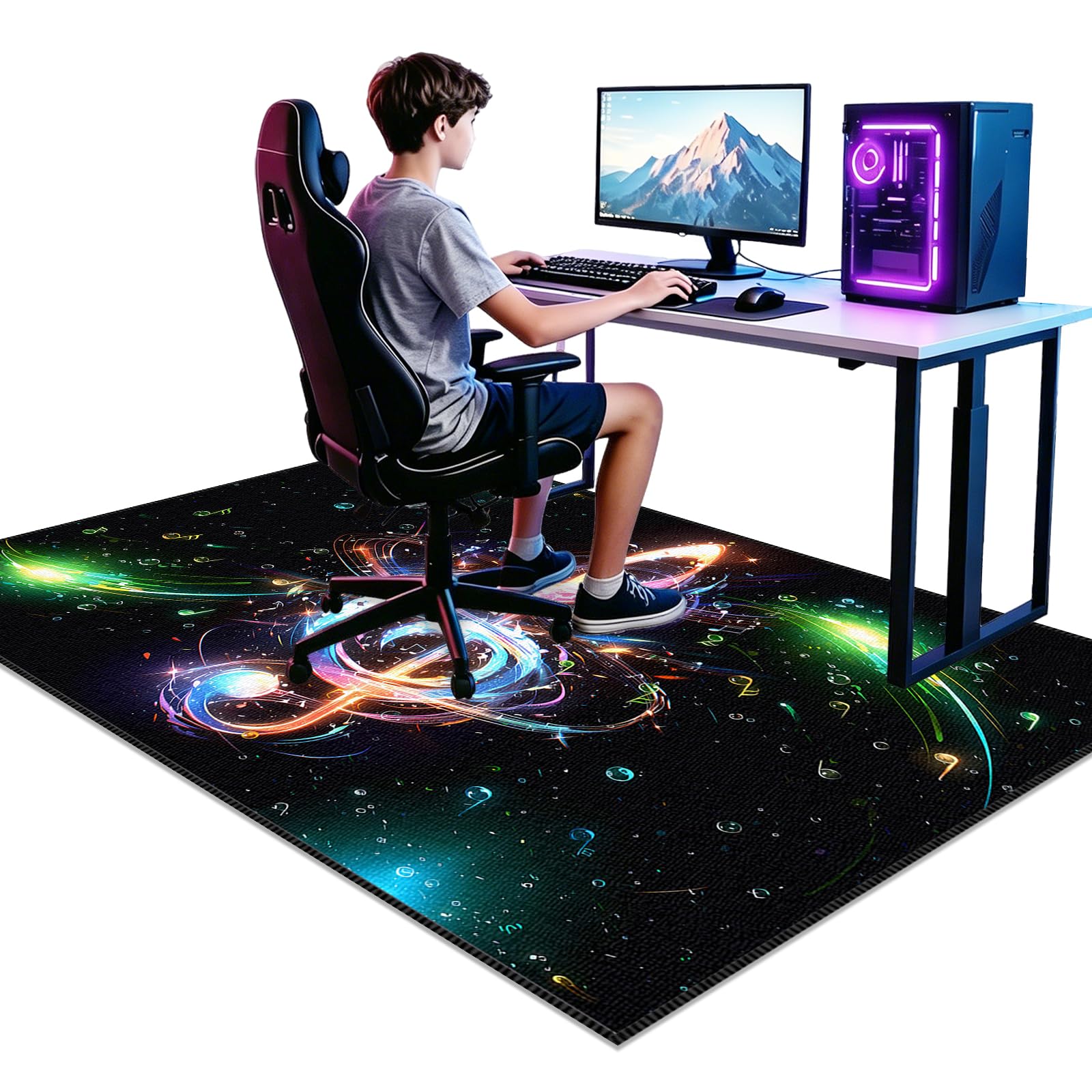 Voxirum Gaming Rug for Boys Bedroom, Gaming Area Rug, Kids Gamer Rug 70 x 120cm Game Carpet Non-Slip Play Mat, Machine Washable Printed Carpet for Playroom Game Home Living Room Decor Floor Mat โ image 1