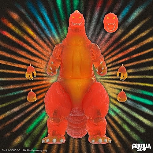 Miniatura 6 de Super7 ULTIMATES! Toho Blazing Godzilla (1200 naranja transparente) - Figura de acción de Toho Godzilla de 8 pulgadas, colección de películas