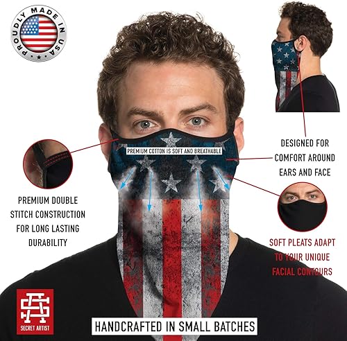 Miniatura 3 de Secret Artist Mascarilla facial con orejeras, bandana Bandana, mascarillas lavables. Máscara facial, bandana con orejeras. Mascarilla facial,