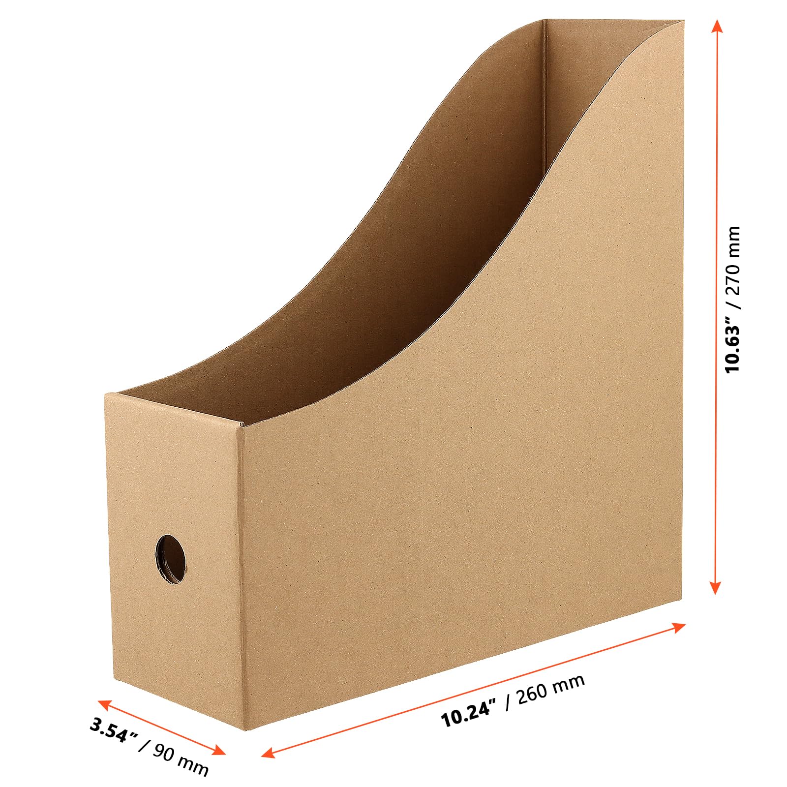 SINJEUN 15 Pack Magazine File Holder, 26 x 9 x 27cm Cardboard Magazine Rack , Kraft Cardboard Folder Holders for Home Office - Image 2