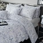 Floral Comforter Set Queen 3 Pieces Soft Cute Floral Bedding Comforter Sets Garden Style Blue Flower Print Botanical Floral Comforter Queen for All Seasons 1 Comforter and 2 Pillowcases