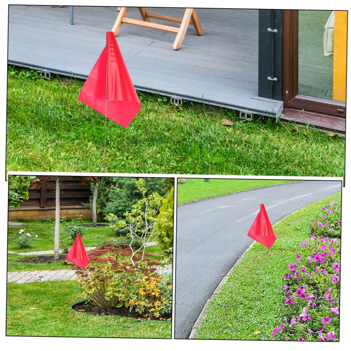 Mipcase Marker Flags Set 50pc Sturdy Pvc Yard Marking Flags Landscape Flags Strong Steel Wire Poles for Garden Sprinkler Heads Construction