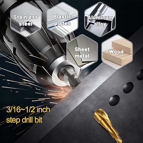 Miniatura 7 de DWA1784IR Broca escalonada para broca DEWALT, lista para impactos, 316 pulgadas-12 pulgadas-1 unidad