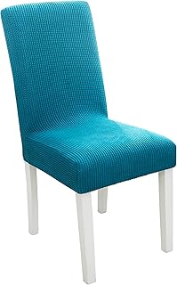 coprisedie con Schienale, Elasticizzato Copertura della Sedia, Copertura Fodera, Banchetto Sedia Sedile Slipcover Cerimonia di Nozze (verde acqua profondo)