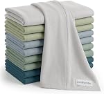 Comfy Cubs Baby Burp Cloths Set (Pack of 6) - Large 6-Layer Ultra-Absorbent 100% Cotton for Babies Spit-Up, Drool & Messes - Soft, Gentle, Multi-Pack - Newborn Essentials Gift (Multicolor Boy)