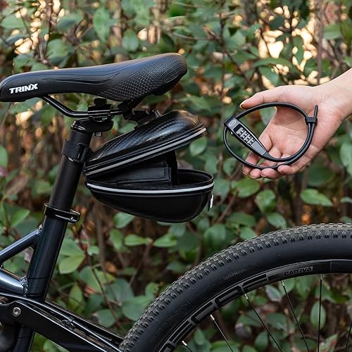 Miniatura 7 de CXWXC Cerradura de amarre con cremallera, 4 dígitos para casco de bicicleta, motocicleta, patineta, esquís, snowboard, cochecito y gabinete, ideal