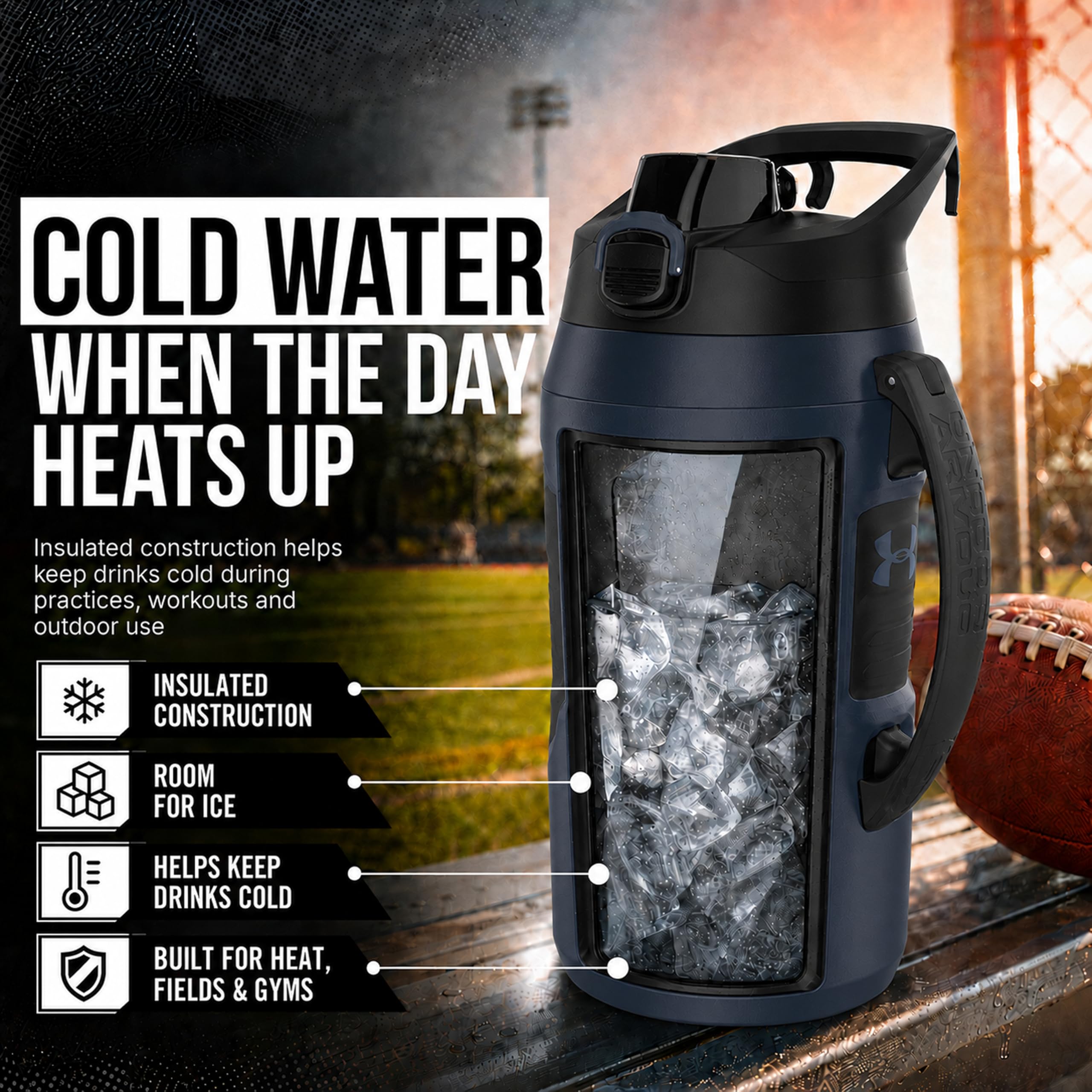 UA 715 ml Playmaker Jug Academy/Czarny OSFA
