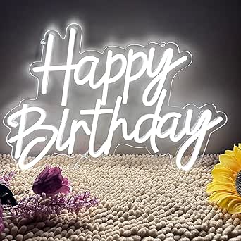 HFHungkeong LED Happy Birthday Neon Night Light for Wall Decor Art Wall ...