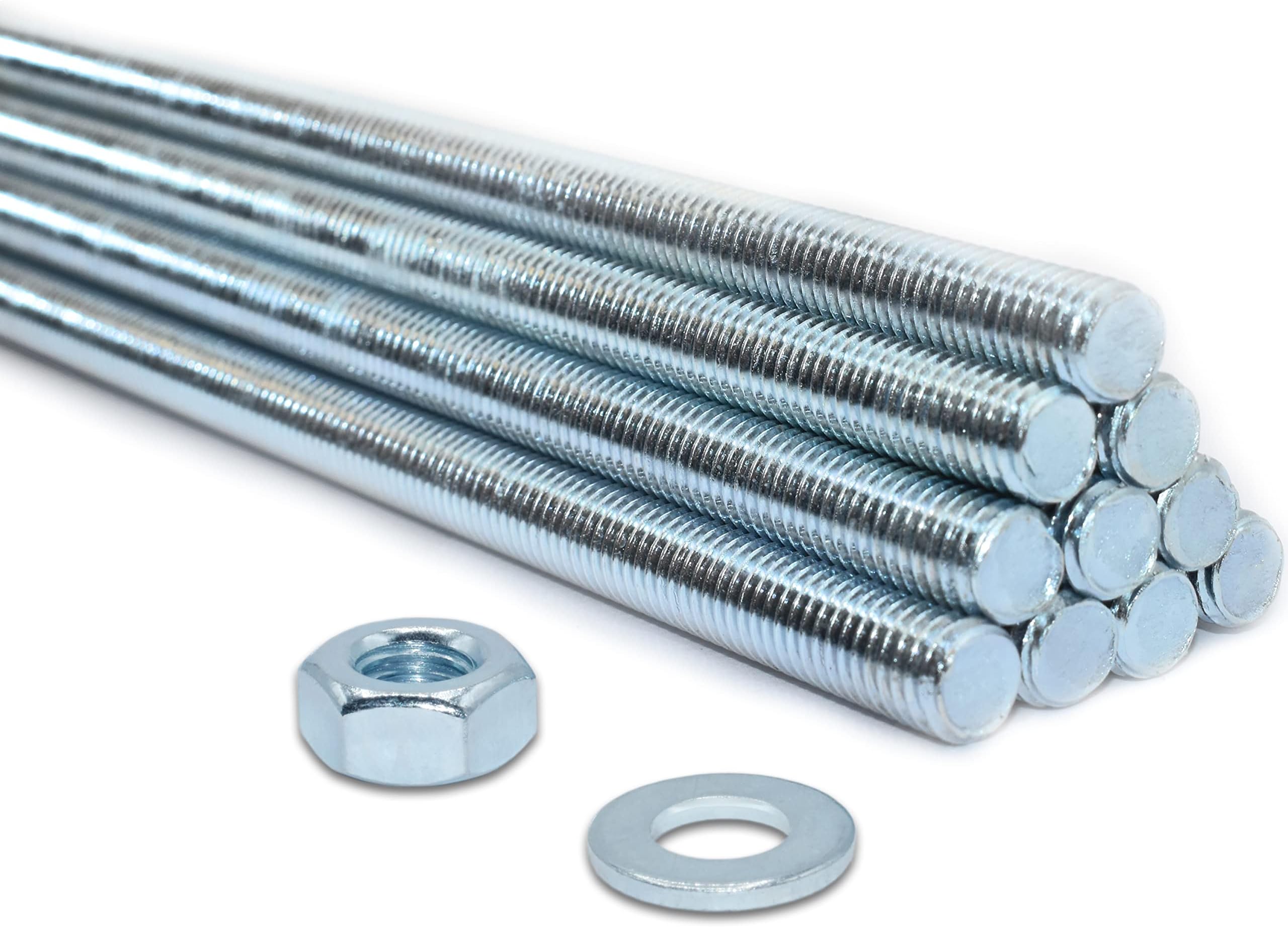 1 x M12 (300mm Length) Threaded BAR Plus Nuts & WASHERS - ZINC BZP, Rod, Stud
