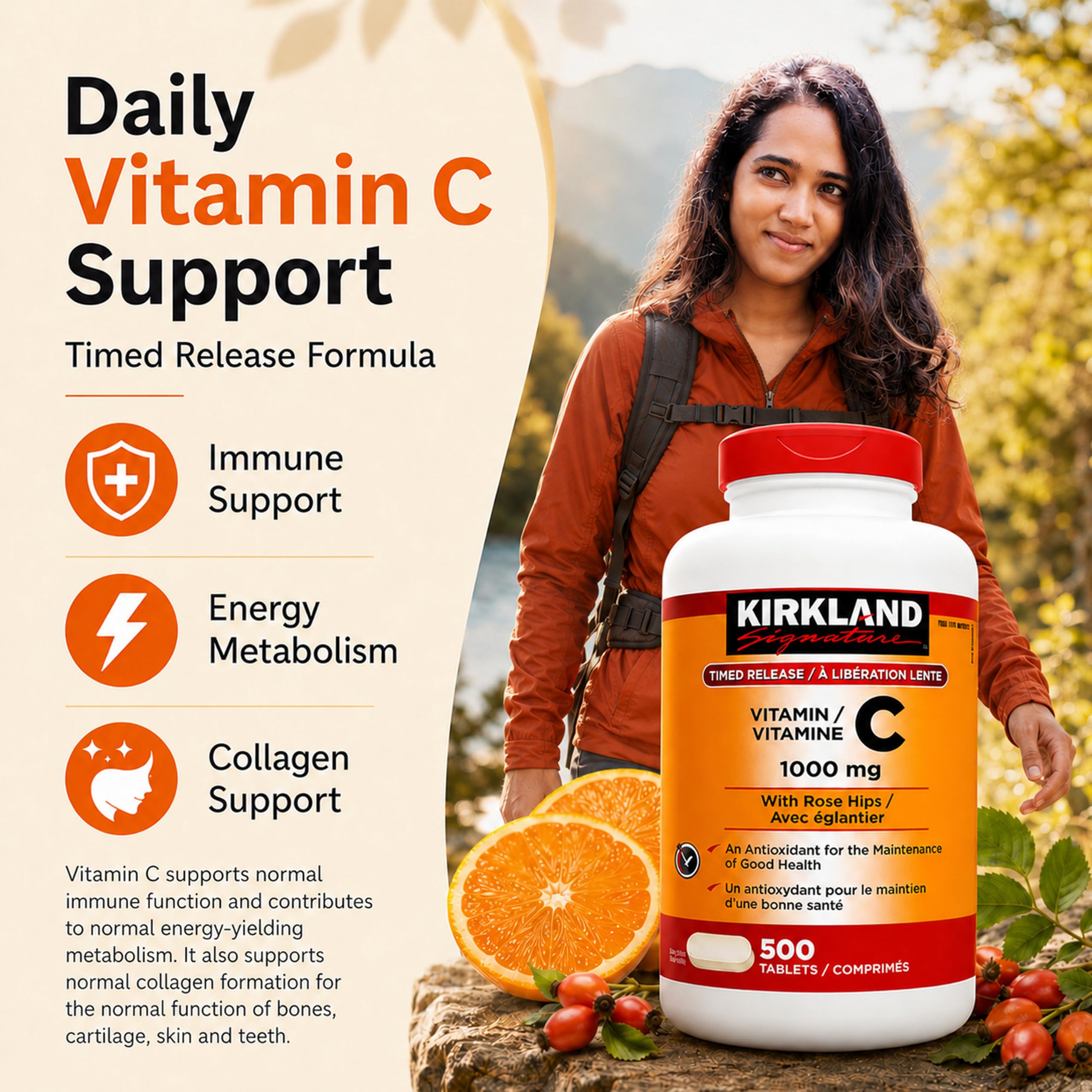 Kirkland Signature Vitamin C 1000 mg., 500 Tablets (2 Pack) — Amazon image 5