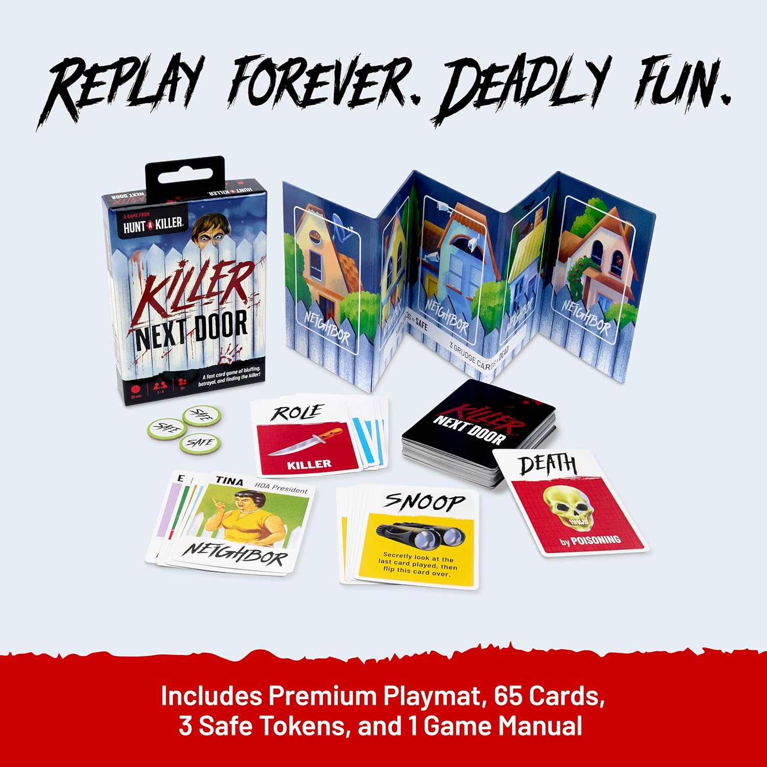 Hunt A Killer: Killer Next Door, Fun Family Games and Adult Games for Game Night, Card Game Includes 20+ Minutes of Fast-Paced Gameplay and Engaging Social Deduction, Appropriate for Ages 10 and Up