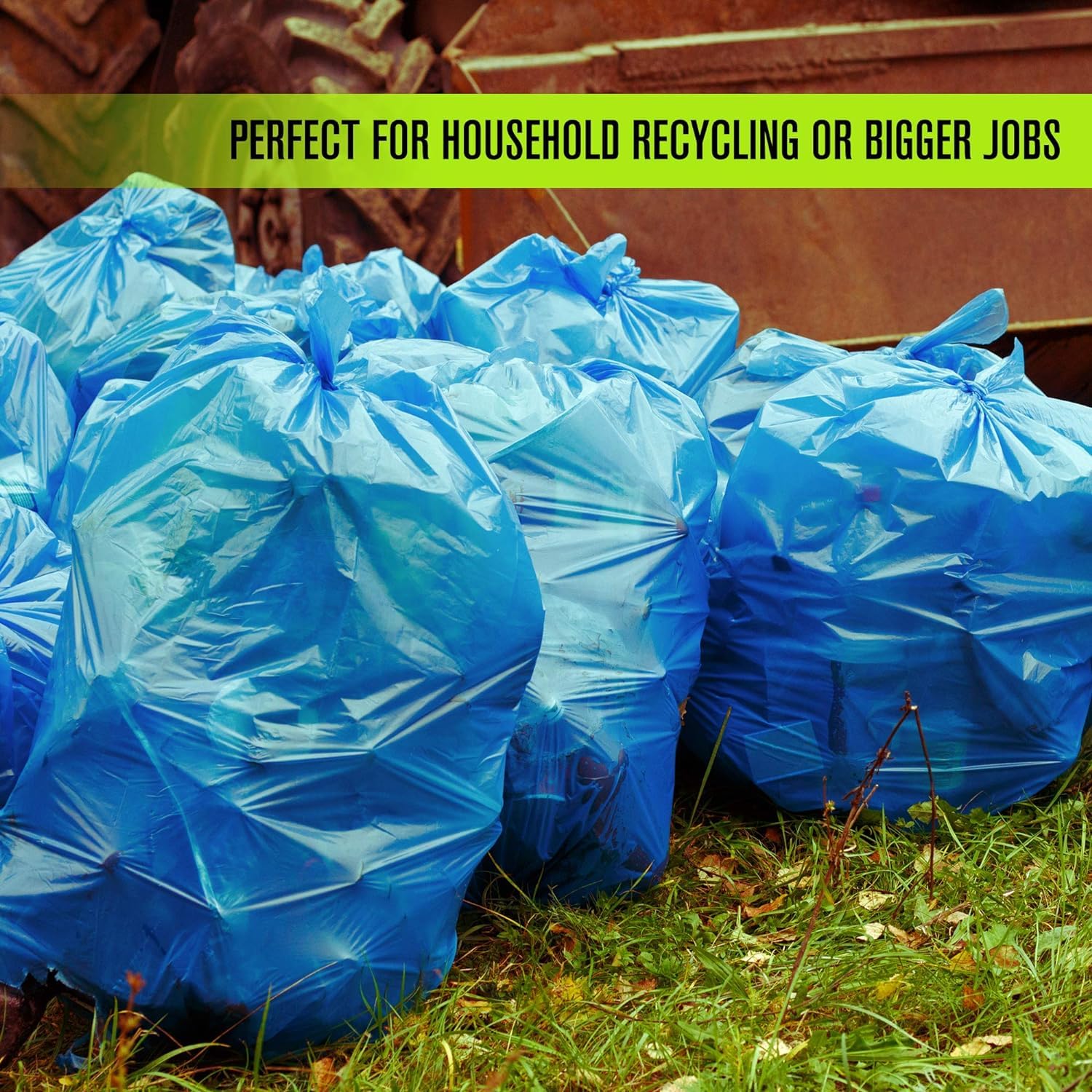 Aluf Plastics Bolsas de basura azules de resistencia industrial de 12-16 galones, 1.2 milésimas de pulgada (equivalentes), 24 x 31 pulgadas, paquete de 250 unidades, para uso industrial, hogar y