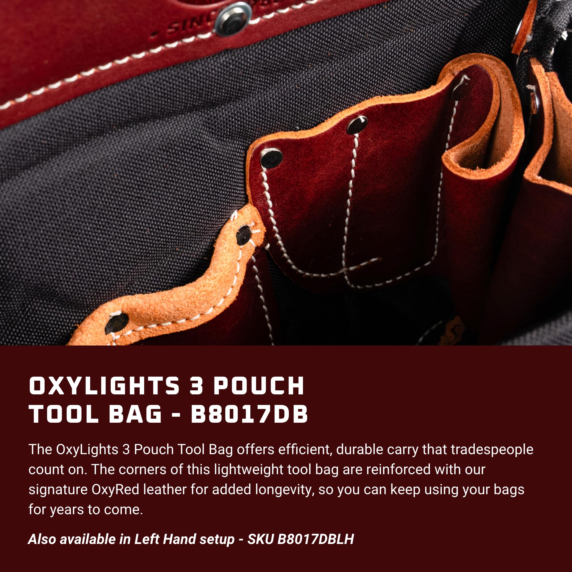 Occidental Leather B8017DB OxyLights™ torba na narzędzia z 3 kieszeniami