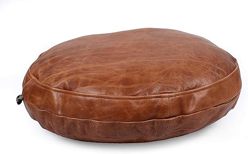 Miniatura 2 de Funda de almohada redonda de piel de cordero  Funda de cojín para sofá  Fundas de cojín circulares decorativas para sala de estar y dormitorio  Tan