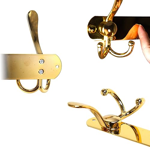 Miniatura 6 de Dseap - 5 ganchos triples, 2 piezas, Dorado, Paquete de 1
