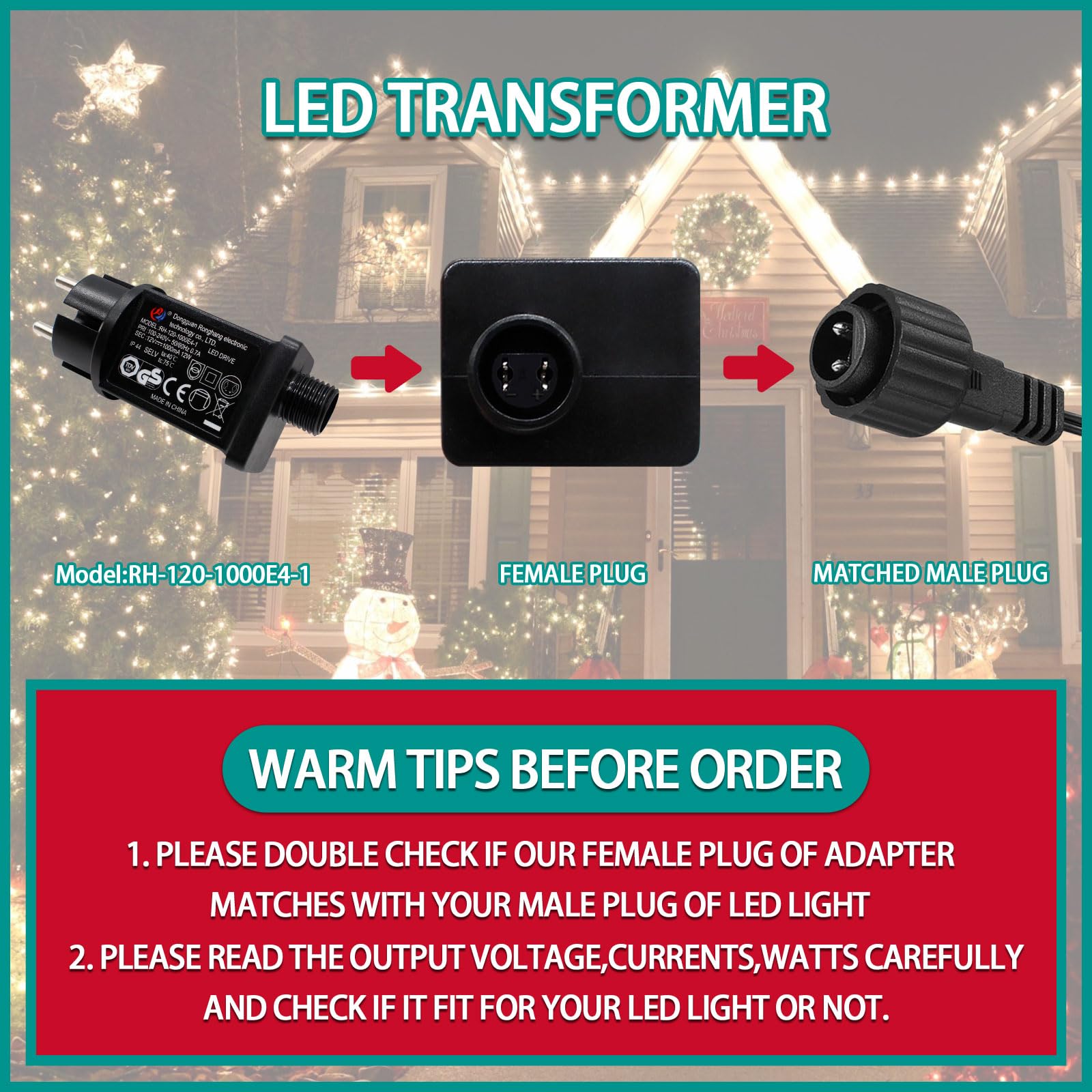 LED Light Adapter, 12V EU Stekker Snoerlichten Voeding, IP44 Waterdichte Transformator Voor Buiten Tuin Opblaasbare Decoratie, Tuinfeest Kerstverlichting Woonkamer Tuinverlichting LED Light Adapter, 12V EU Stekker Snoerlichten Voeding, IP44 Waterdichte Transformator Voor Buiten Tuin Opblaasbare Decoratie, Tuinfeest Kerstverlichting Woonkamer Tuinverlichting