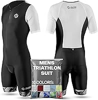 SLS3 Men's Aerodynamic Sleeved Triathlon Suit - Lightweight Trisuit with Premium FX Fabrics & 2 Pockets