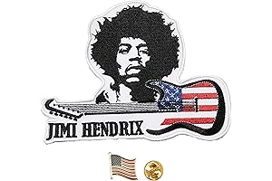 Rock Star Jimi Hendrix Band Embroidered Hot Leather Patch Fabric Cloth Iron-On...