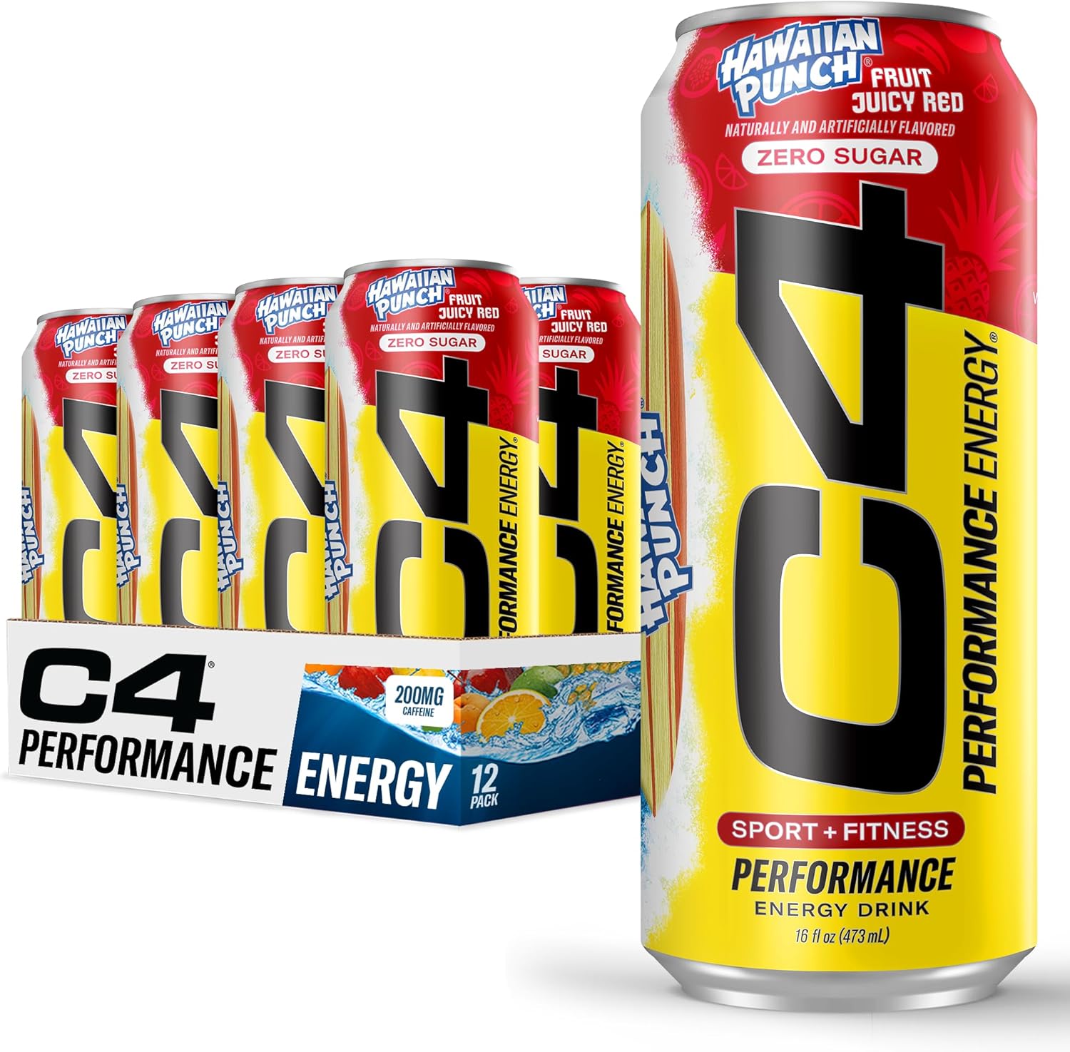 (BB-03-2027)Cellucor C4 Performance Energy Drink | HAWAIIAN PUNCH | Zero Sugar Carbonated Preworkout Energy | 200mg Caffeine with Beta Alanine | 16 Fl Oz (12 Pack) C4 HAWAIIAN PUNCH™ 16 Fl Oz (Pack of 12)