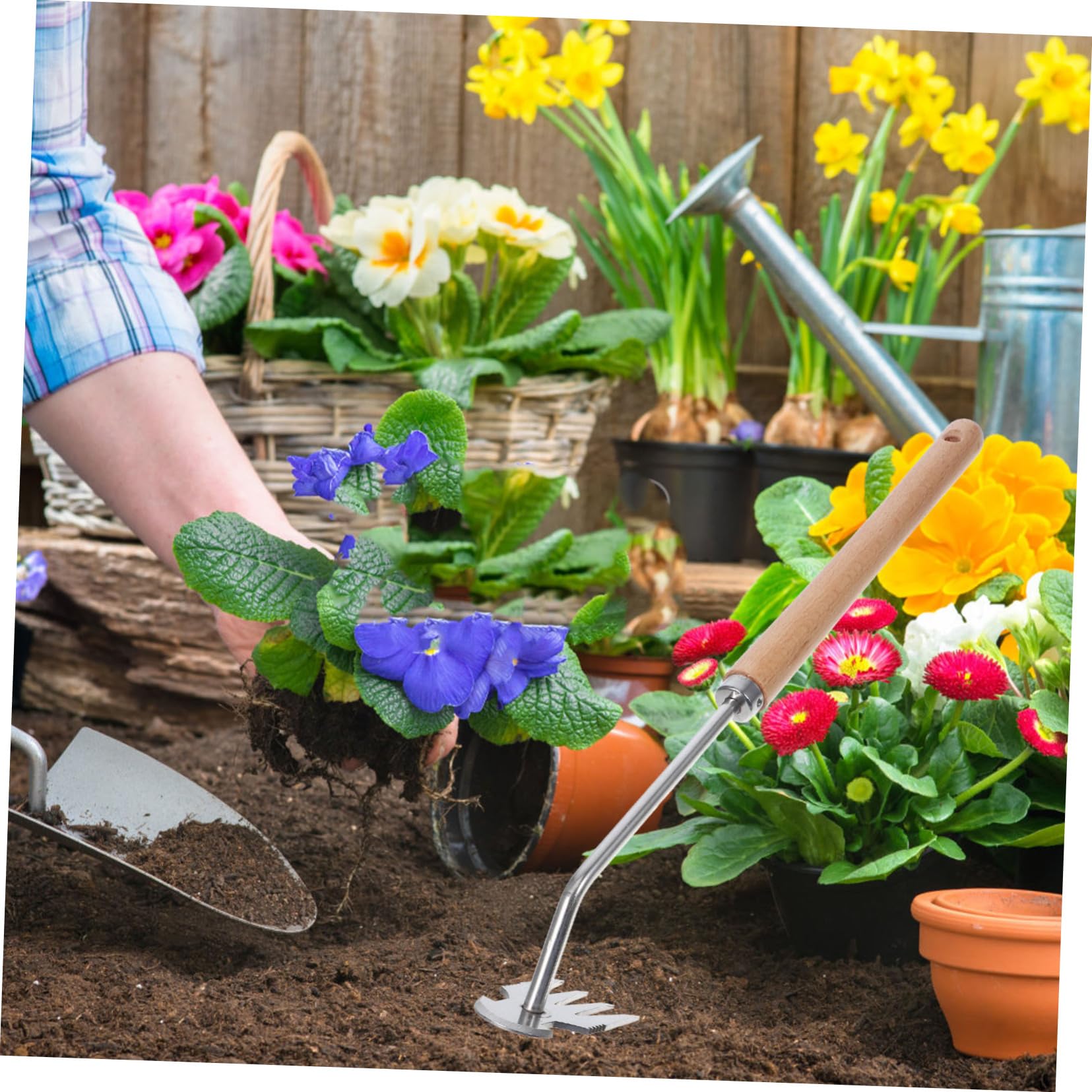 INOOMP 3piezas Herramienta De Jardinería Weeder De Acero Inoxidable Mango Ergonómico Para Deshierbe Jardines y Huertos Para Quitar Malezas y Raíces Punta Fuerte y Ligera